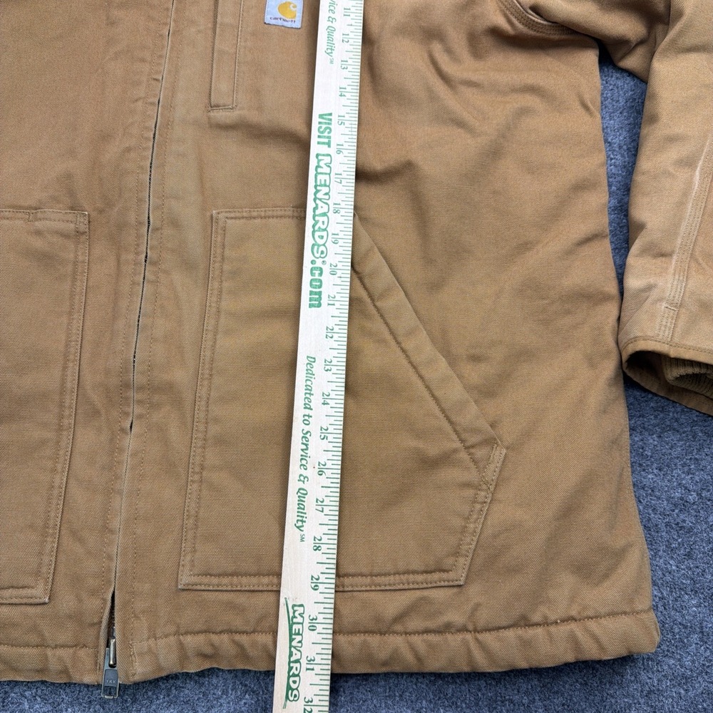 Carhartt Loose Fit Men XL Duck Canvas Sherpa Lined Jacket 0C4293-M Logo Brown - Picture 6 of 10